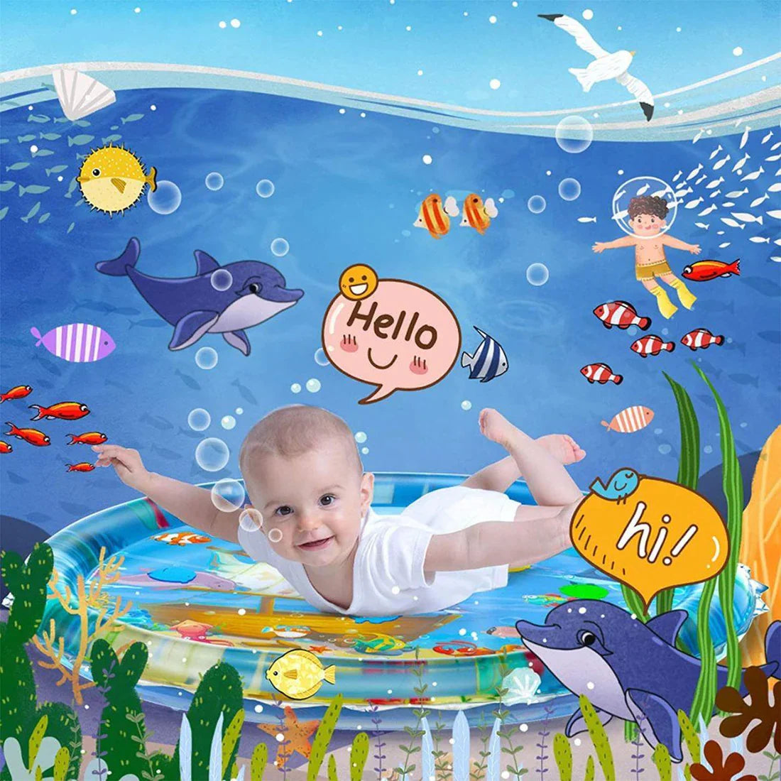 TinyWave – Alegre y estimulante: alfombra sensorial acuática para bebés