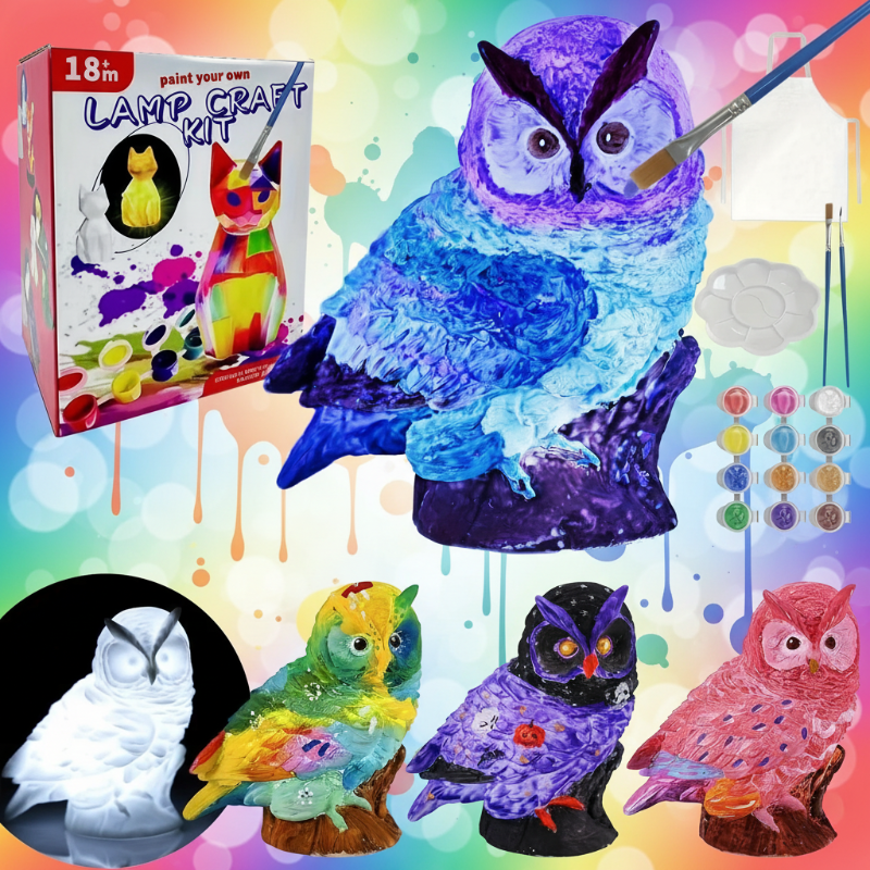 MiniCrafters – Creatividad y aprendizaje – Set de pintura de animales para lámparas DIY