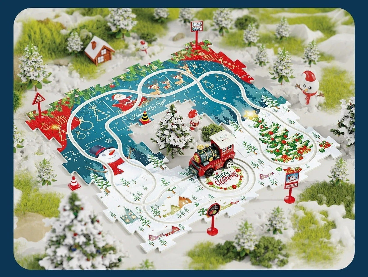 DIY Xmas Train Track™ - Construye tu propio país de las maravillas navideñas - Puzzle Tren de Navidad